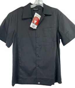 Chef Works Sz Small Black Button Up Shirt (K24) NWTs - Picture 1 of 5