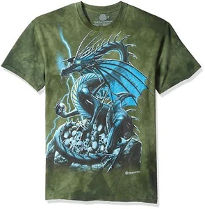The Mountain Mens / Womens Dragon on Top Pile Skulls T-Shirt, Green Medium-XL - Picture 1 of 1