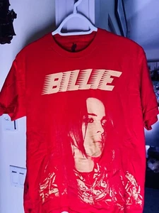 BILLIE EILISH red and yellow retro 80's T-shirt - OFFICIAL MERCH - size M - Picture 1 of 1