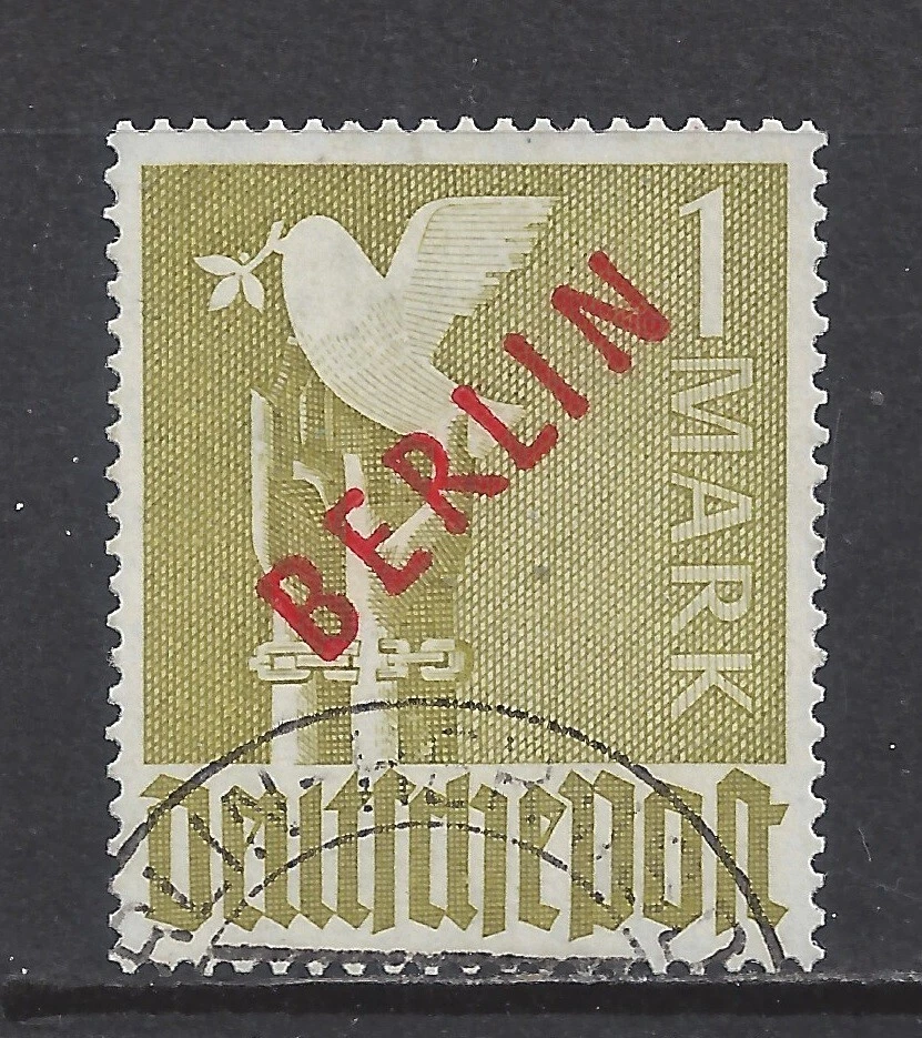 Alemania 1949 Berlín Oeste 1 Marco Rojo Sobreimpresión Usado Firmado $ 644.00 Foto 1 de 1