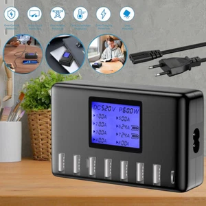 Mehrfach USB Ladegerät 60W USB C Ladestation Multi Steckdose Ladeadapter Geräte - Zdjęcie 1 z 12