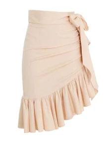 Falda con corbata envolvente caleidoscopio Zimmermann | Mini, crema/blanco roto, corbata, volantes, seda - Imagen 1 de 5