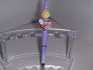 NEW - Purple Retractable pen - wine and letter - Picture 1 of 2