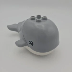Lego Duplo Figure Whale Mouth Opens Gray/White - Picture 1 of 8