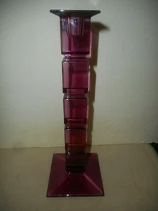 Candelabro vintage vetro ametista 10" gotico NACHTMANN vetro Riedel GERMANIA - Foto 1 di 12