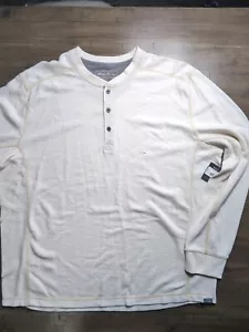 Men's Eddie Bauer Thermal Henley Long sleeve Size 2 XLarge Color Undyed Beige - Picture 1 of 6