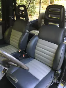 1986-1995 Suzuki Samurai Front/Rear upholstery seat covers(Dk Grey and LT grey) - Picture 1 of 7