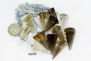 BUTW 12 Brazilian Smokey Quartz Faceted Divining Pendulum Healing stone 1541R - Picture 1 of 1