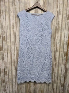 Vestido Vaina Chaps Ralph Lauren Para Mujer Talla 8 Azul Bebé Algodón Floral Encaje - Imagen 1 de 11