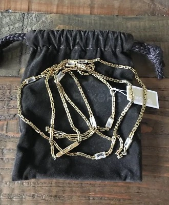 Collar Michael Kors Hollywood Estación Larga Cristal Tono Dorado Foto 1 de 4