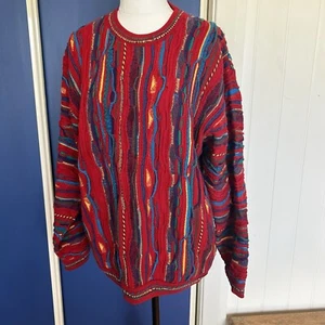 Purely Australian Vintage 90's Pure Merino Wool Coogi Style 3D Multi Knit Sz S - Picture 1 of 13