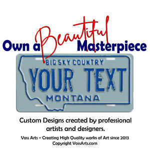 Montana Big Sky Country 70s custom license plate Personalized Tag Any Text Name