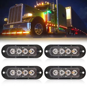 4x 12-24V Trailer Truck Side Marker LED Light Oval Clearance Light Camper UTE RV - Picture 1 of 7