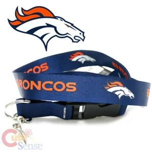 Denver Broncos Lanyard Key Chain ID Holder NFL Ticket Holder Navy - Picture 1 of 1