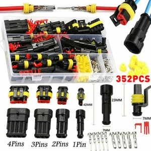 352Pcs Car Waterproof Electrical Connectors Kit 1-6 Pin Kit Superseal AMP/Tyco - Bild 1 von 12