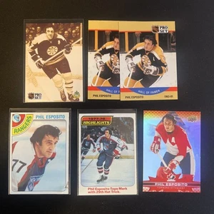 Lote de 6 tarjetas coleccionables de hockey sobre hielo de Phil Esposito de la NHL Bruins Rangers Canadá Salón de la fama - Imagen 1 de 10