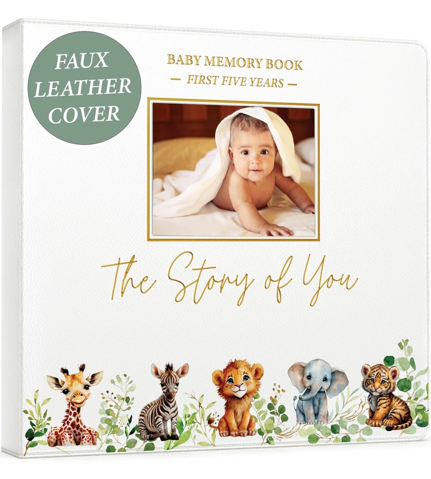 Livro de bebê lembrança - Livro de memória atemporal para bebê menino ou menina I First 5 anos... - Imagem 1 de 4