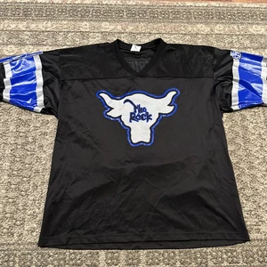 VTG Dwayne THE ROCK Johnson Electrifying Black/Blue Football Jersey Men’s 2XL - Picture 1 of 3