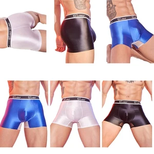 Mens Underwear Shiny Briefs Boxers Shorts Lingerie Swimwear Crossdressing Oil - Picture 1 of 54