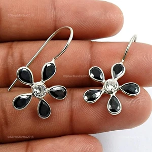 Zircone Cubico Gemma Vero 925 Argento Sterling Regalo di Natale Unico Orecchini - Foto 1 di 7