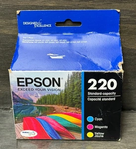 NUEVO Cartuchos de tinta originales Epson 220 color amarillo cian magenta 09/2024 - Imagen 1 de 4
