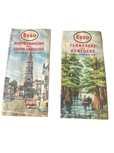 Esso Road Maps - TENNESSEE & KENTUCKY - North Carolina & South Carolina - Picture 1 of 10