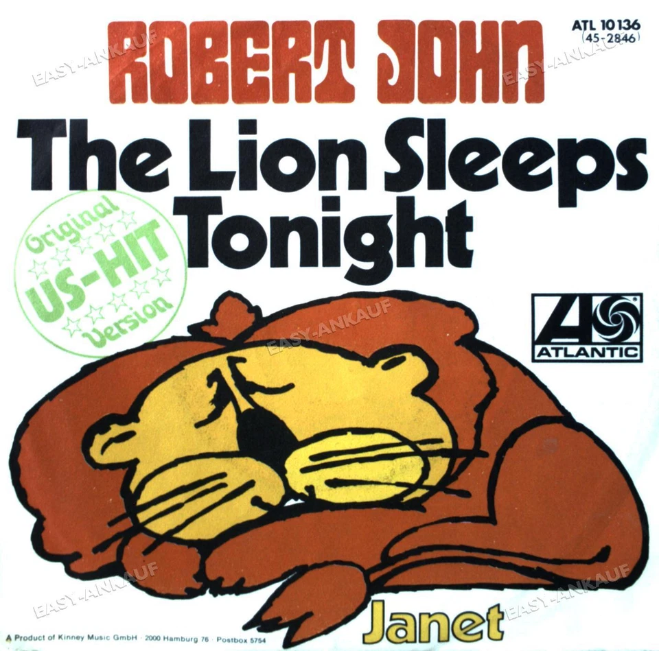 Robert John - The Lion Sleeps Tonight / Janet 7" (VG/VG) . - Image 1 of 1