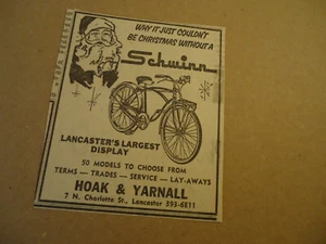 Schwinn Fahrrad 1963 Zeitungsanzeige - Bild 1 von 1