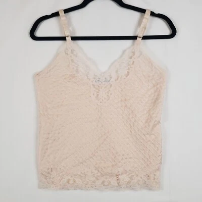 Top Cami Vintage Interludes Nylon Mujer 32 Melocotón Encaje Unión EE. UU. Hecho por Cira Foto 1 de 4