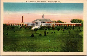 Vintage Winchester Virginia VA Handley High School 1930er Leinen Ansicht Postkarte - Bild 1 von 2