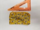 Handmade Yellow Bee Zipper Change Pouch Or Bag, Coin Purse. makes nice gift