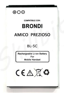 BATTERIA PER BRONDI AMICO PREZIOSO BL-5C NOK POTENZIATA CAPACITA' 1100 mAh NUOVA - Zdjęcie 1 z 3