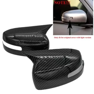 Carbon Fiber OX Horn Side Mirror Cover For Mitsubishi Lancer X10 EVO 2013-2016 - Picture 1 of 10