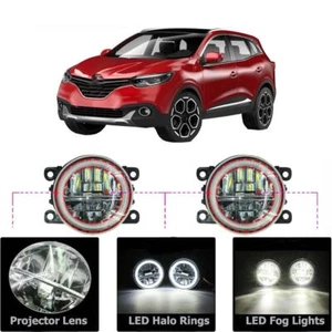 LED Fog Light Kit Angel Eye Ring DRL Daytime Running Lamp Fit For Renault Kadjar - Picture 1 of 10