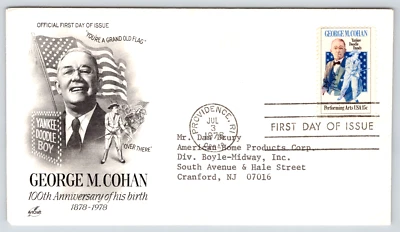 First Day Cover George M. Cohen 100 Year Anniversary of His Birth 07/03/1978 - Image 1 of 2