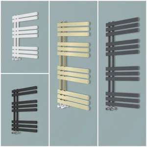 Bathroom D-shape Heated Towel Rail Designer Radiator Ladder Warmer Heating Rads - Picture 1 of 69