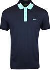 Hugo Boss Men Paddy 3 NCSA Navy Blue Cotton Short Sleeve Polo T-Shirt