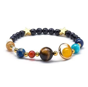 Universum Galaxienarmband Edelstein 8 Planet Stern Sonnensystem Armband Geschenk - Bild 1 von 1
