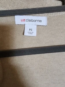 NWT Liz Claiborne Petite Turtledove Heather Folded Cowl Neck Cardigan - Picture 1 of 6