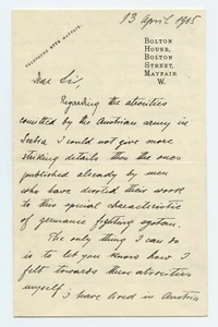 PRINCE ALEXIS KARAGEORGEVICH ALS Writes Austrian Atrocities Against Serbia 1915 - Picture 1 of 3
