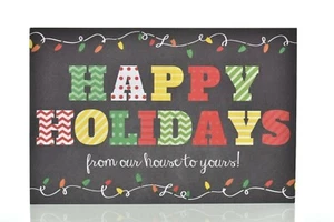 Juego de 14 postales Happy Holidays 'De nuestra casa a la tuya' - Imagen 1 de 3