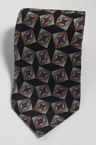 Gordon & Ferguson Tie Mens Neckwear Geometric Diamonds Abstract Black Silver1959 - Picture 1 of 6