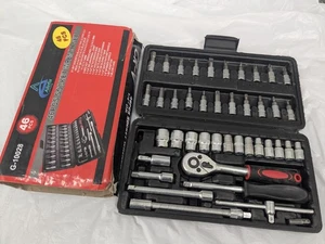 46-teilig 1/4 Zoll Antrieb Steckschlüsselsatz, metrisch Ratschenschlüsselsatz mit 4-14 mm, CR-V - Bild 1 von 9