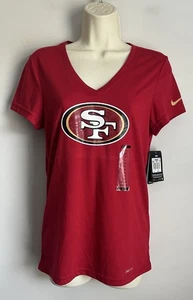 New San Francisco 49ers NFL Nike Dri Fit Women’s Primary Logo V Neck Shirt XS - Picture 1 of 6