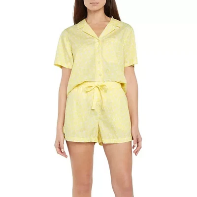 Conjunto de pijama feminino Gap tecido 2 peças tamanho grande amarelo - Imagem 1 de 4