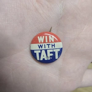 Vintage Präsidentschaftskampagne Sieg mit Taft Button Pin - Bild 1 von 3