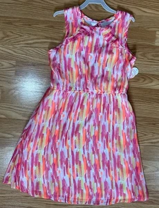 Wonder Nation Girls PLUS XL (14-16) Dress Party Bright Peek-a-Boo Cut Back NEW - Picture 1 of 10