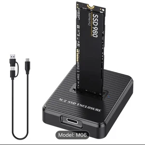 M.2 NVME & SATA to USB-A USB-C Docking Plug&Play Enclosure Windows MAC Linux - Picture 1 of 7