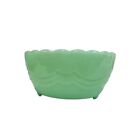 Vintage Rare Fire King Jadeite Scalloped Edge Footed 1940's Candy Bowl 5-1/4"