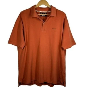 Barbour Mens Classic Cotton Polo Size XL Burnt Orange Business Casual Preppy - Picture 1 of 10